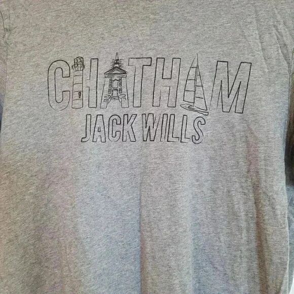 Jack Wills Chatham Massachusetts Graphic Heather Gray Crew Neck T-Shirt - Picture 7 of 8